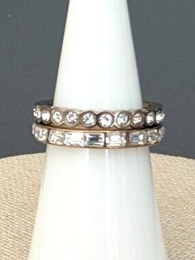 2 faux diamond eternity stacking rings